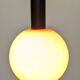 Orange opaline ball pendant light by Parscot, France circa 1970