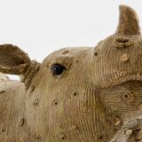 Valérie Courtet rhinoceros sculpture in glazed sandstone circa 2010