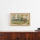 Tableau « La route de la forêt », design scandinave, années 1960