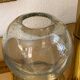 Blown and bubbled glass ball vase