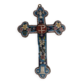 Crucifix en émaux cloisonnés