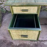 Large green rattan desk