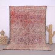 Pink Vintage Moroccan Rug 197 x 320 cm, Berber Wool Rug, Handmade Boho Rug
