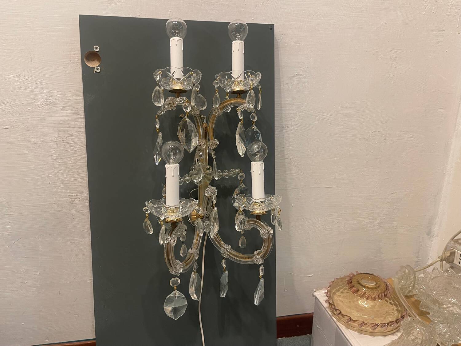 Large Maria Teresa Crystal Sconces Set of 2 1970’s