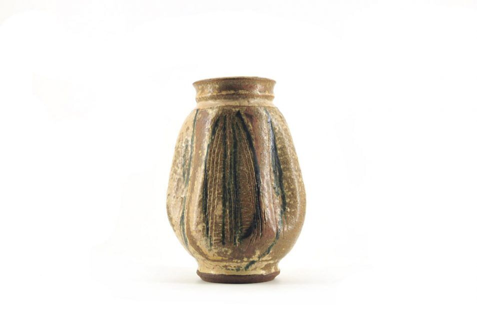Vintage ceramic vase in earth tones, from Denmark
