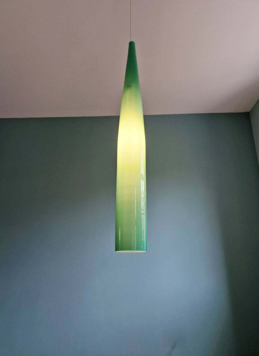 Turquoise Murano glass XXL suspension, Alessandro Pianon, 1960