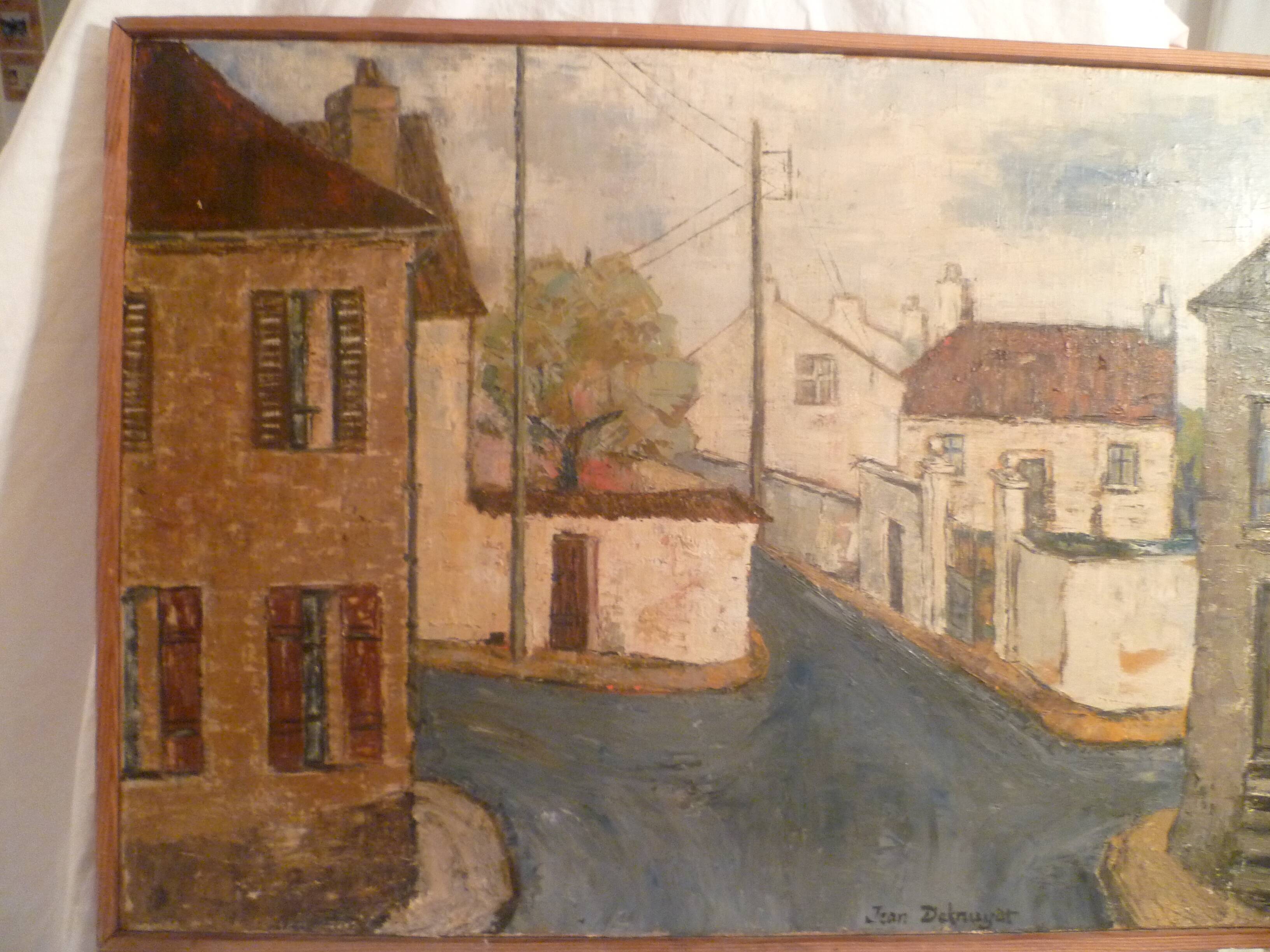 "subsurb street" signed jean deknuyat modernist