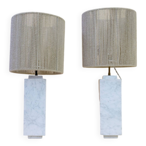 Paire de lampes en marbre