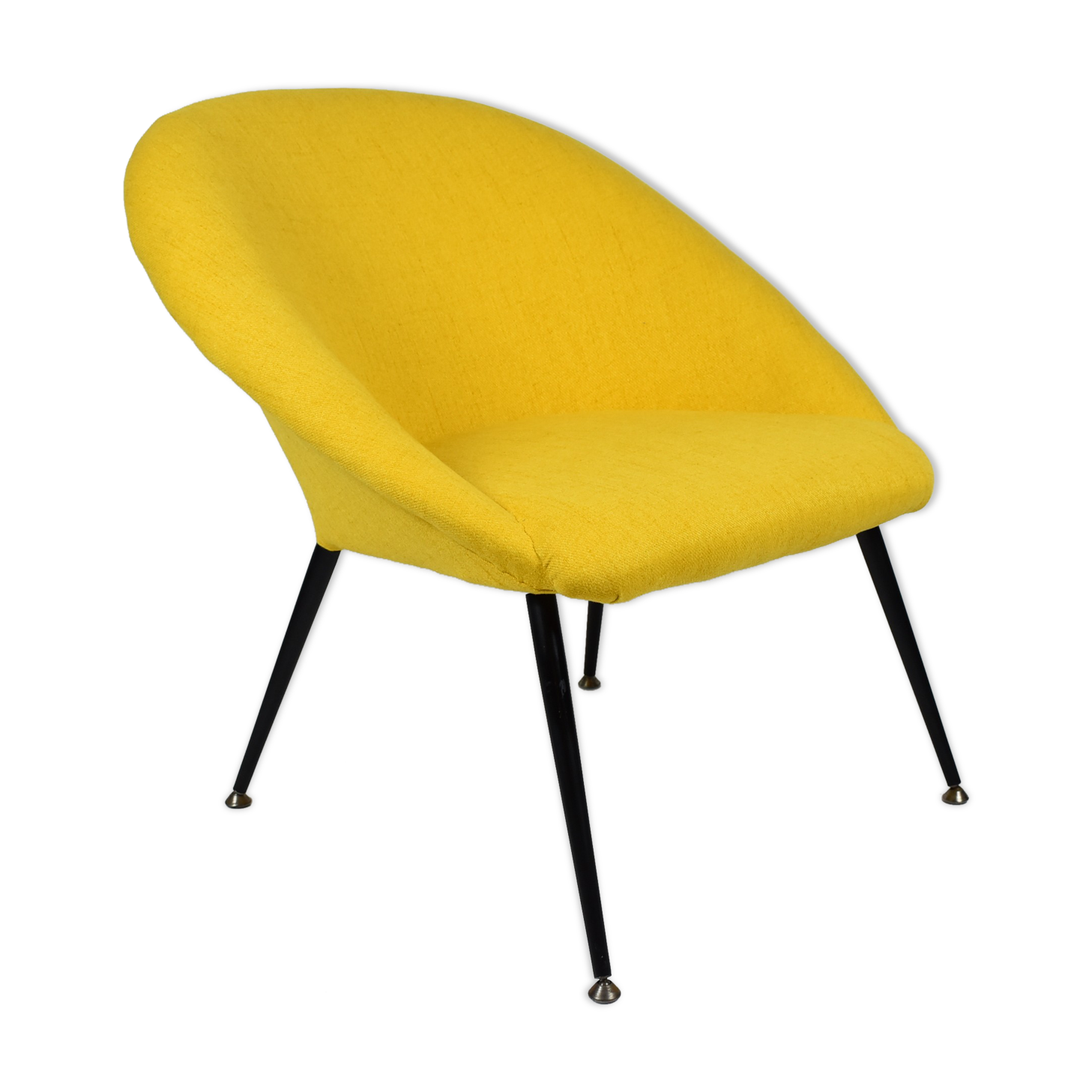 Original vintage armchair Olympia, 1960s, restored, yellow fabric