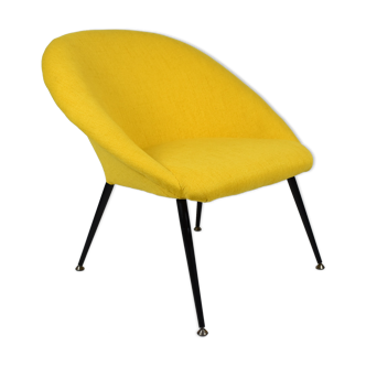 Original vintage armchair Olympia, 1960s, restored, yellow fabric