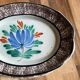 Ceramic plate, antique late 19th - early 20th century, known as "Cul-noir" from Normandy.