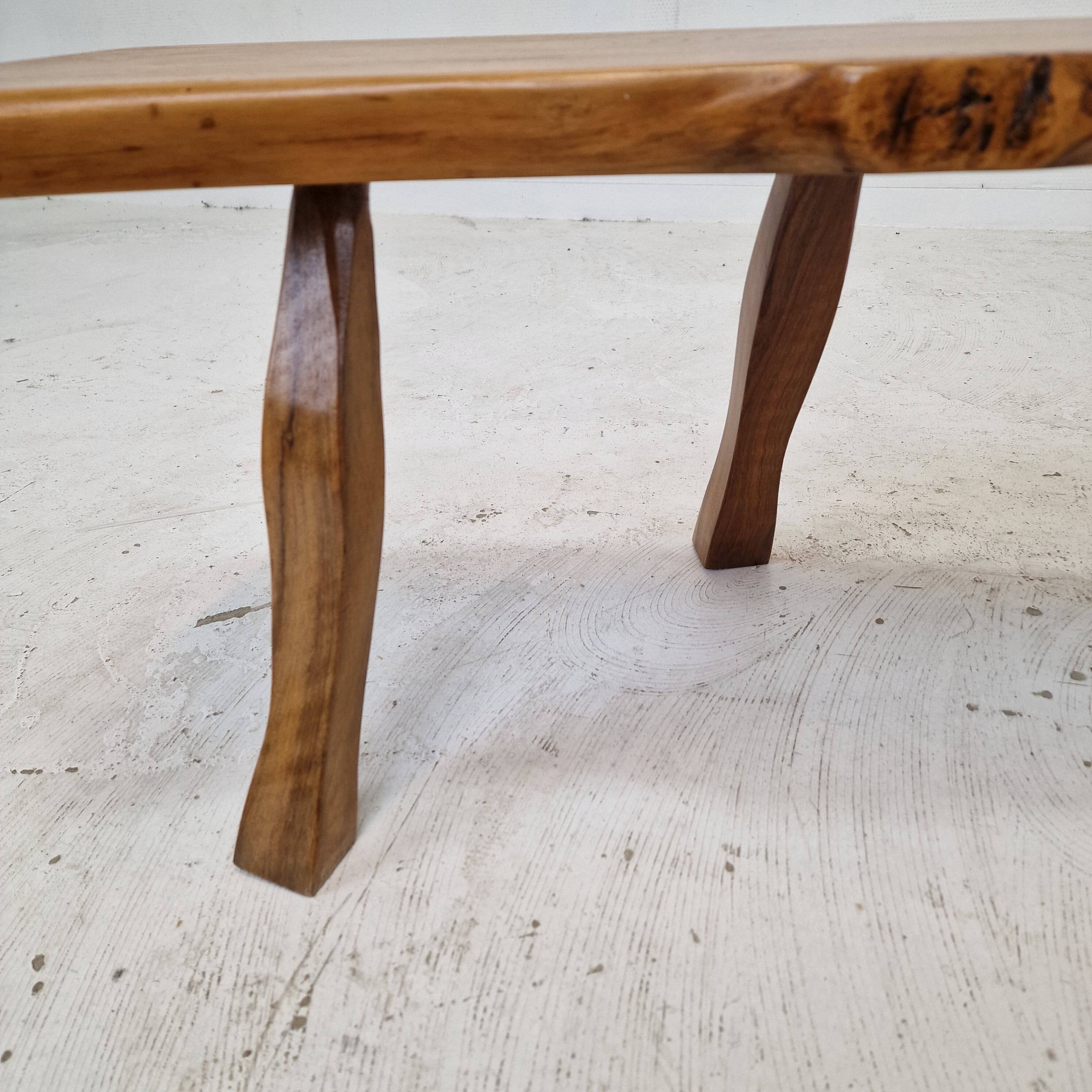 Wooden Tree Trunk Bench, France 1960s