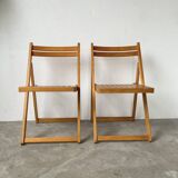 70s beech folding chairs