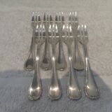 8 silver-plated cake forks by Christofle Malmaison Empire