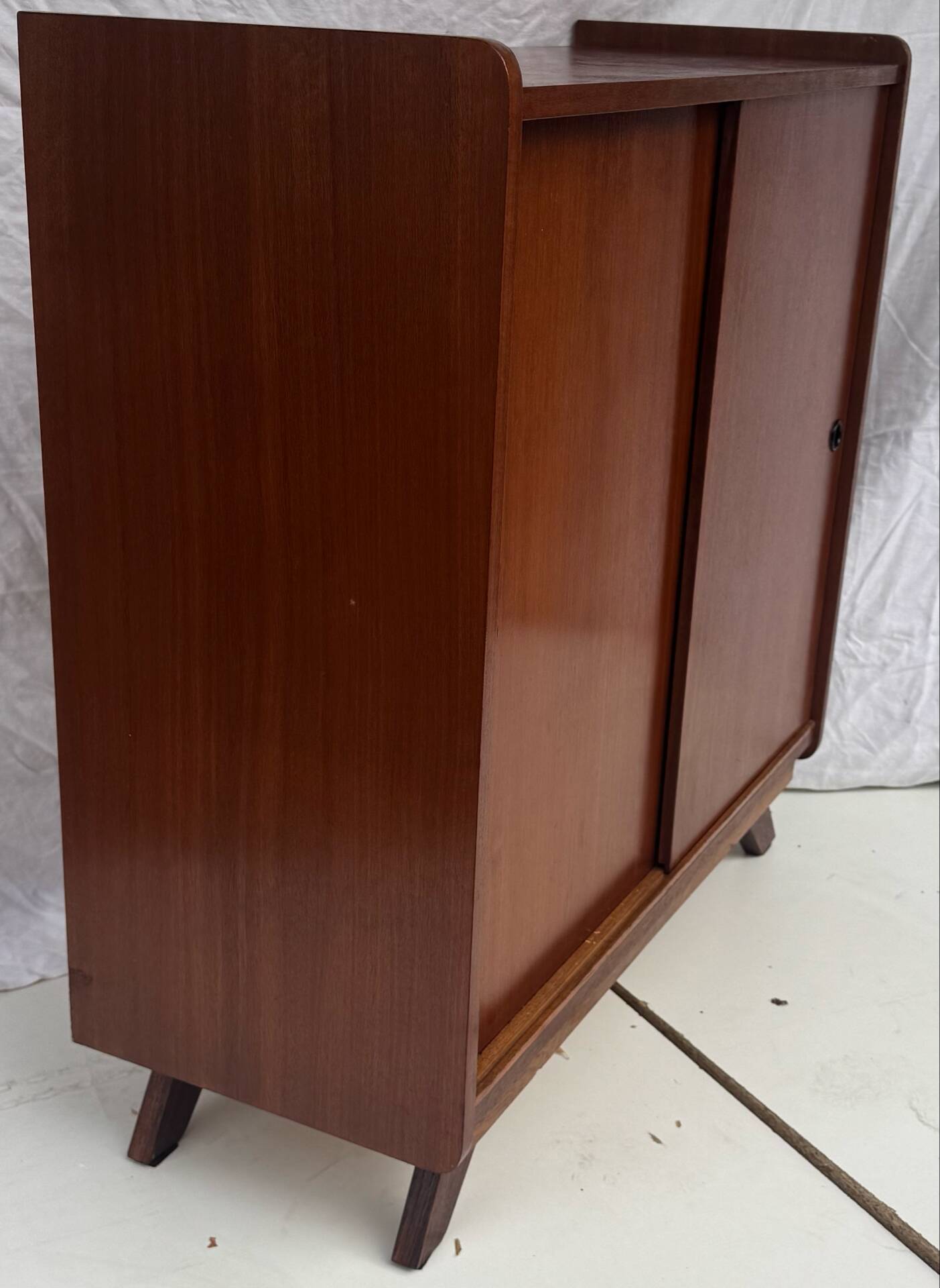 Vintage shoe cabinet with tapered legs