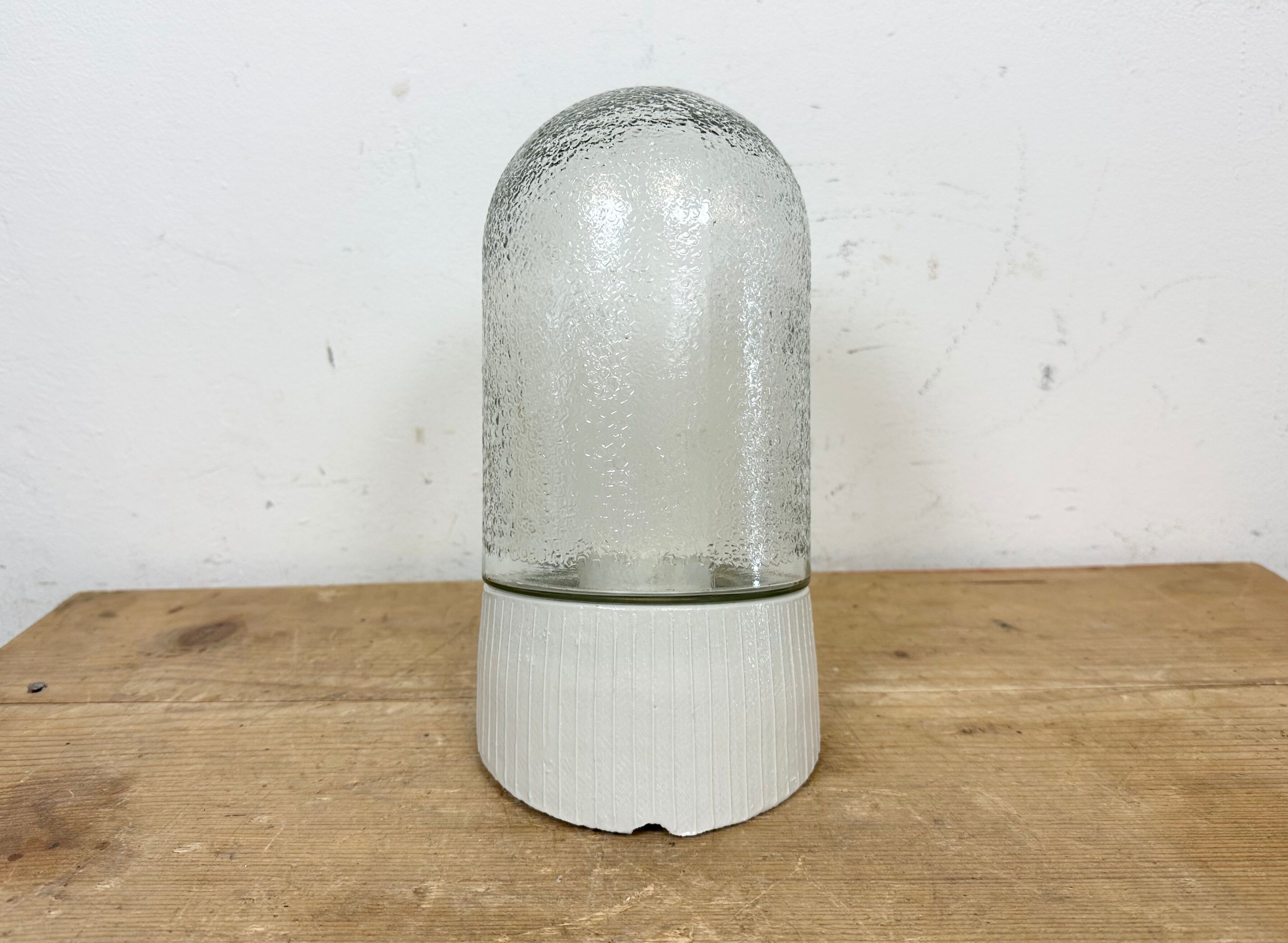 Vintage White Porcelain Wall Light, 1970s