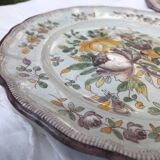 Pair of plates in Angoulême earthenware dated and signed nineteenth century
