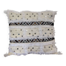 Moroccan white handira kilim cushion
