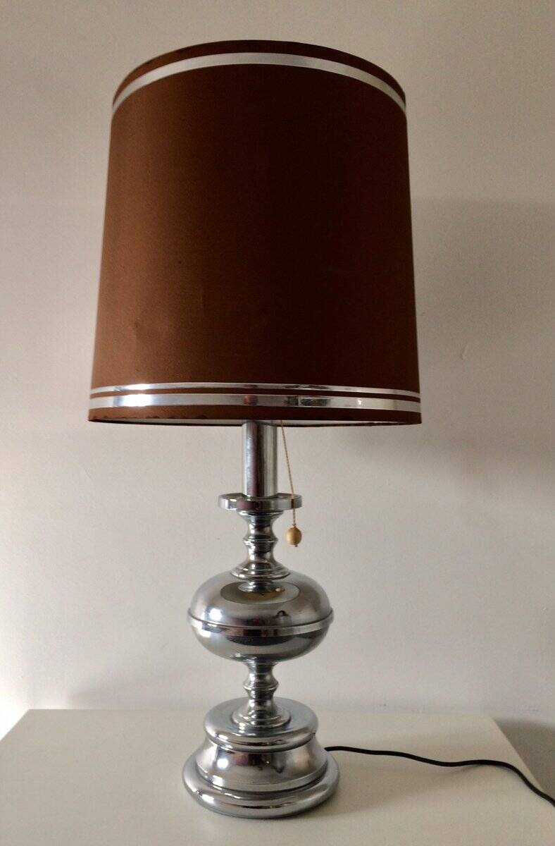 Large Mid-Century Italian Chrome Table Lamp, 1960s
