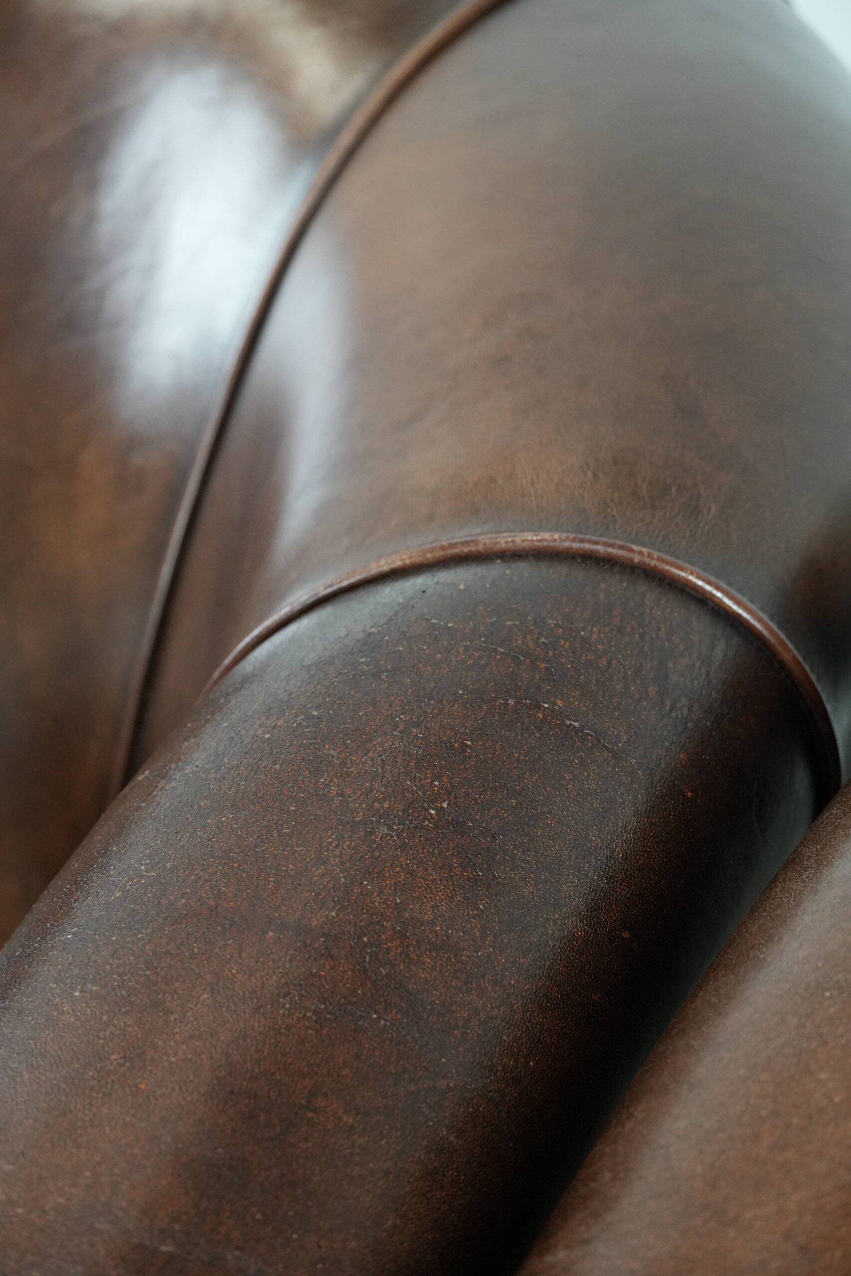 Set of two sheepskin club armchairs with fixed seat cushions