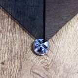 Side table, smoked glass cube