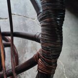 Swivel rattan love seat