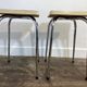 Pair of vintage stools, white formica and chrome
