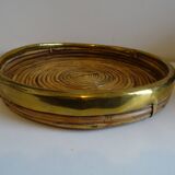 Vintage rattan tray from the 70s