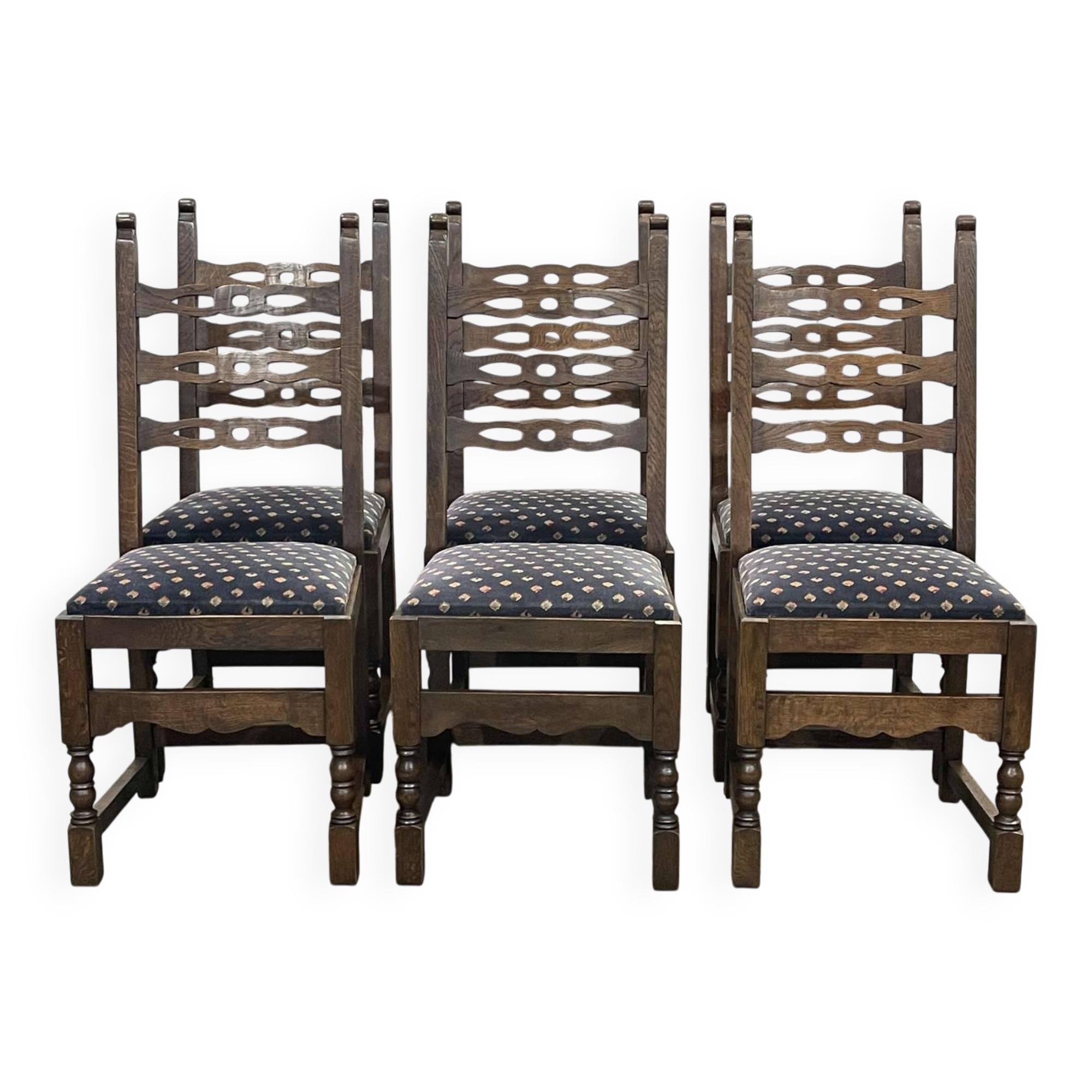 Set of 6 19th century English oak chairs