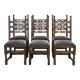 Suite de 6 chaises anglaises 19ème en chêne