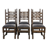 Suite de 6 chaises anglaises 19ème en chêne