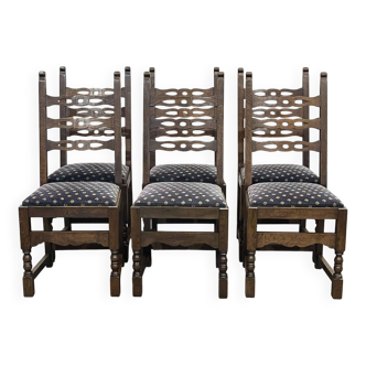 Set of 6 19th century English oak chairs