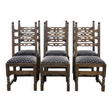 Set of 6 19th century English oak chairs