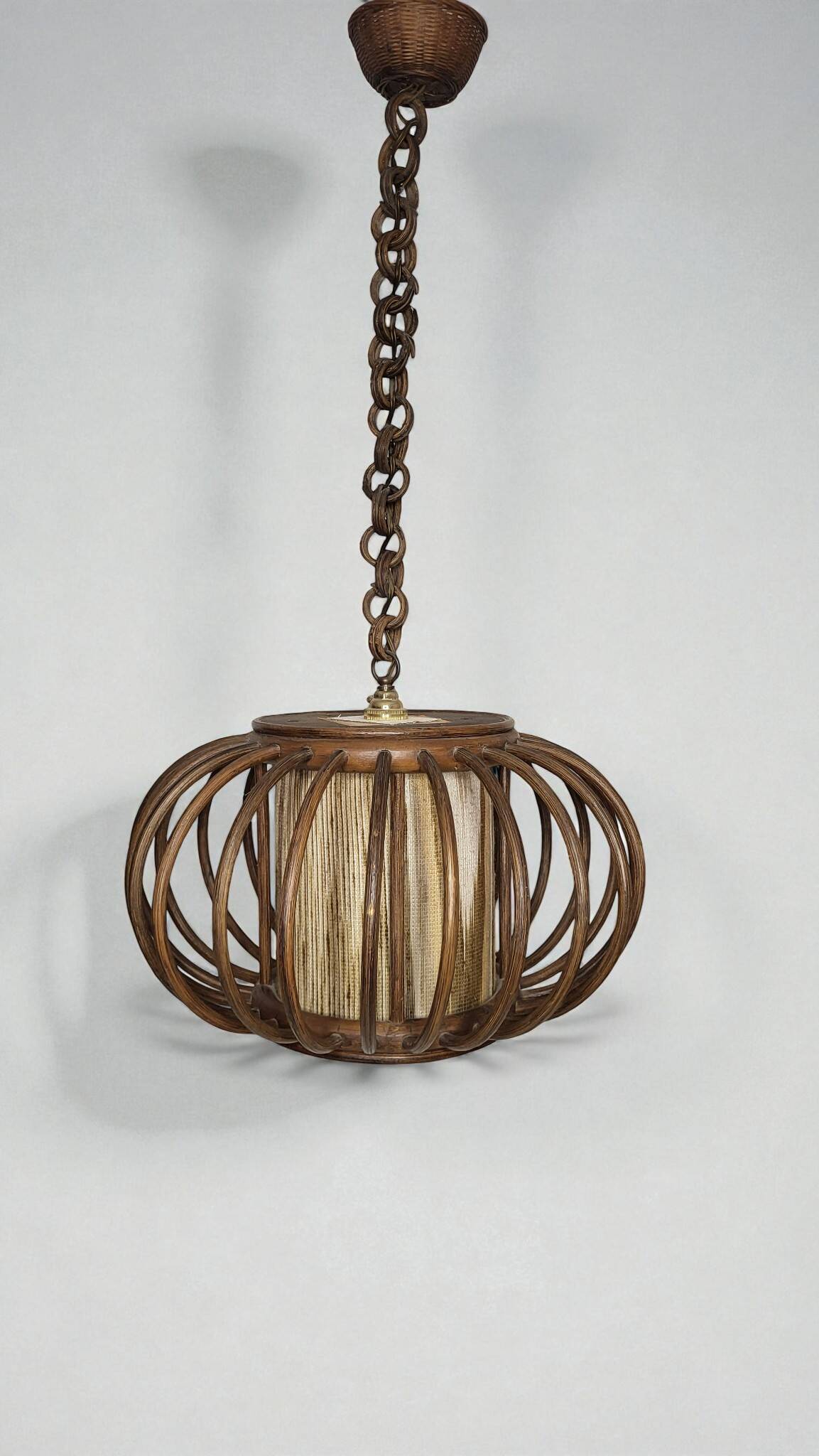 Rattan pendant light, 1970