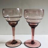 6 pink water glasses