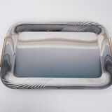 Stainless steel tray, Italian design, 1970s, made in Italy