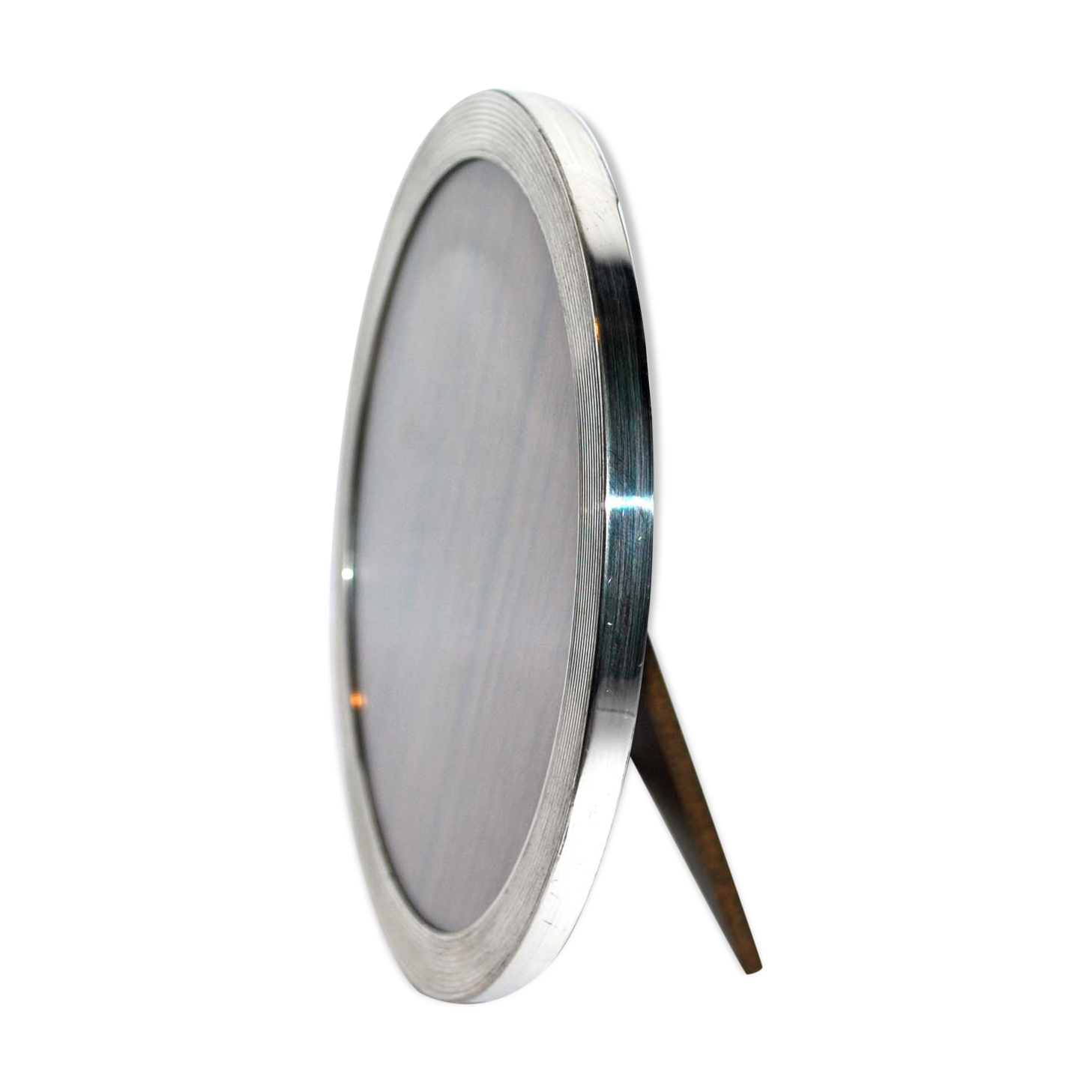 Photo frame in sterling sterling silver 925 - round guilloche line medallion