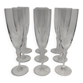 9 crystal champagne flutes from Saint Louis, Grand Lieu model.