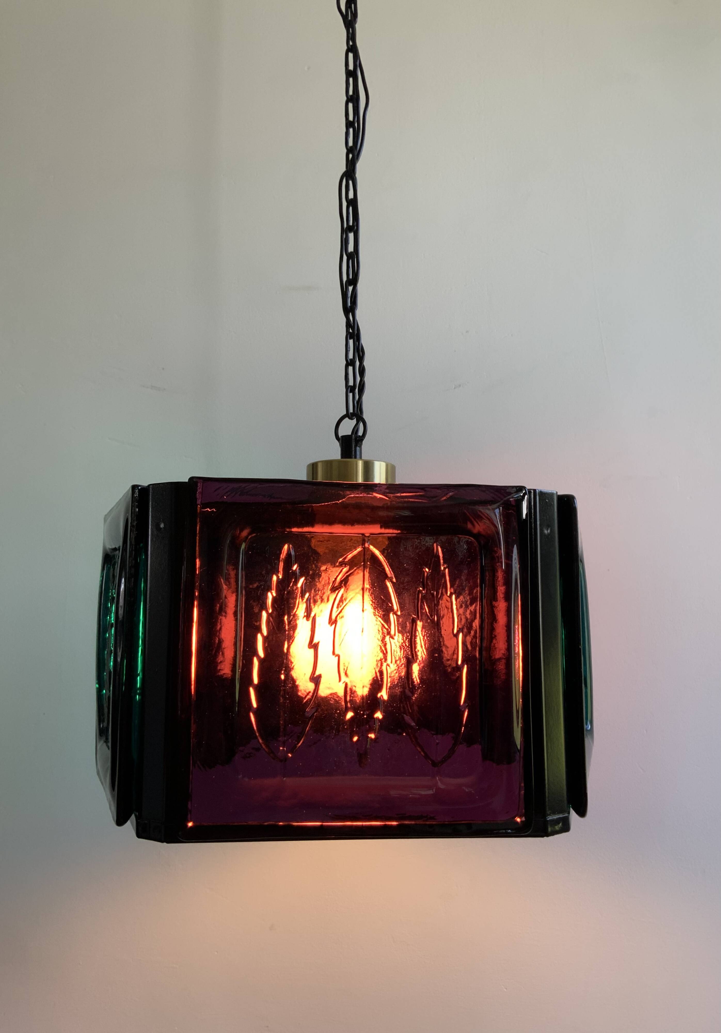 Mid Century Modern Erik Hoglund Ceiling Lamp Glass Kosta Boda 1970s