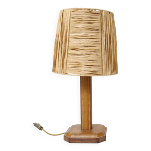 Pied de lampe en cuir
