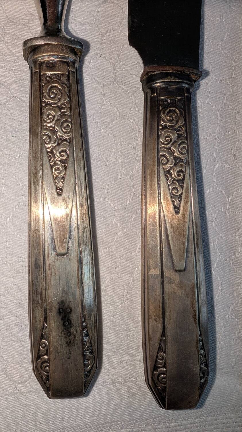 Silver-plated metal meat cutlery Voltaic France