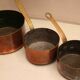 Lot of 3 copper pans No.10 and No.14