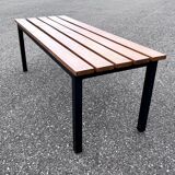 Banc industriel en acier et chêne