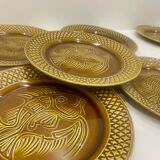 10 fish plates Digoin Sarreguemines