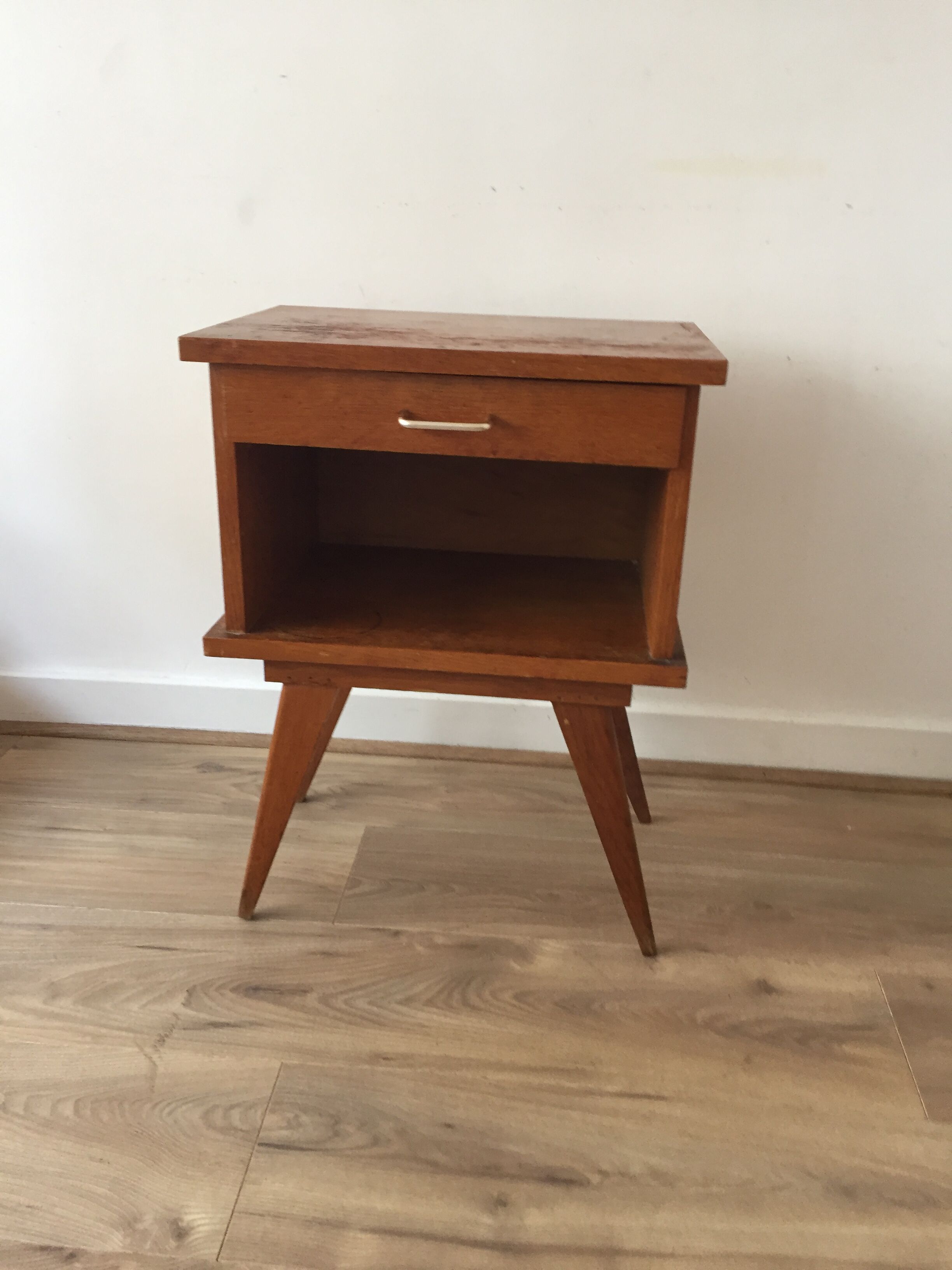 Vintage compass feet nightstand