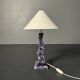 Post modern curvy wavy faux marble zig zag lamp, 1980s