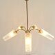 Transparent glass chandelier conical shape painted metal stucture
