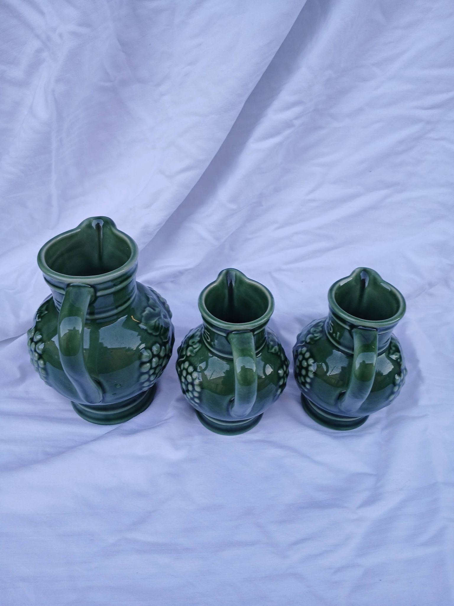 3 antique wine jugs