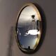 Miroir ovale vintage en bronze doré