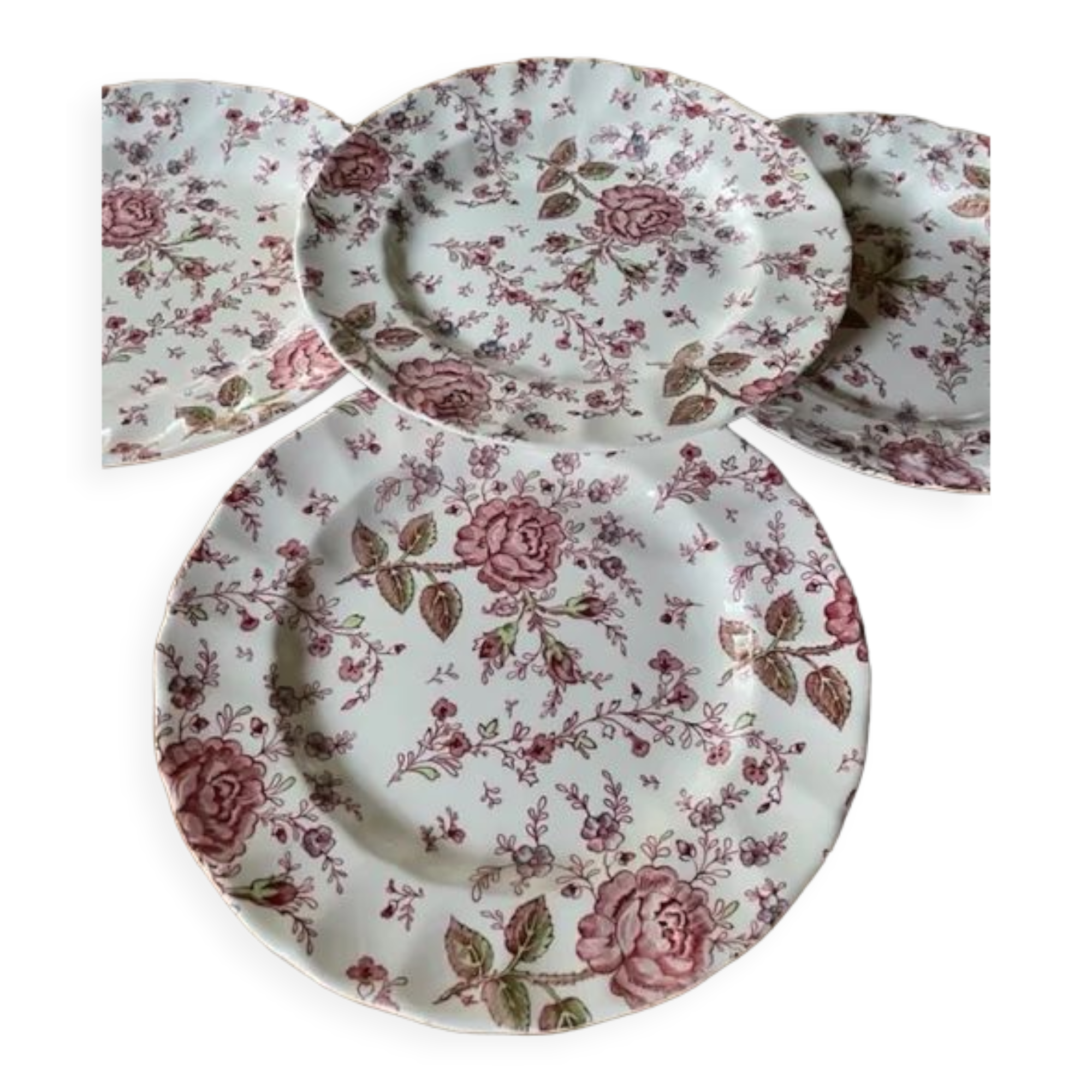 Set of 4 flat plates Johnson Bros "Rose Chintz"